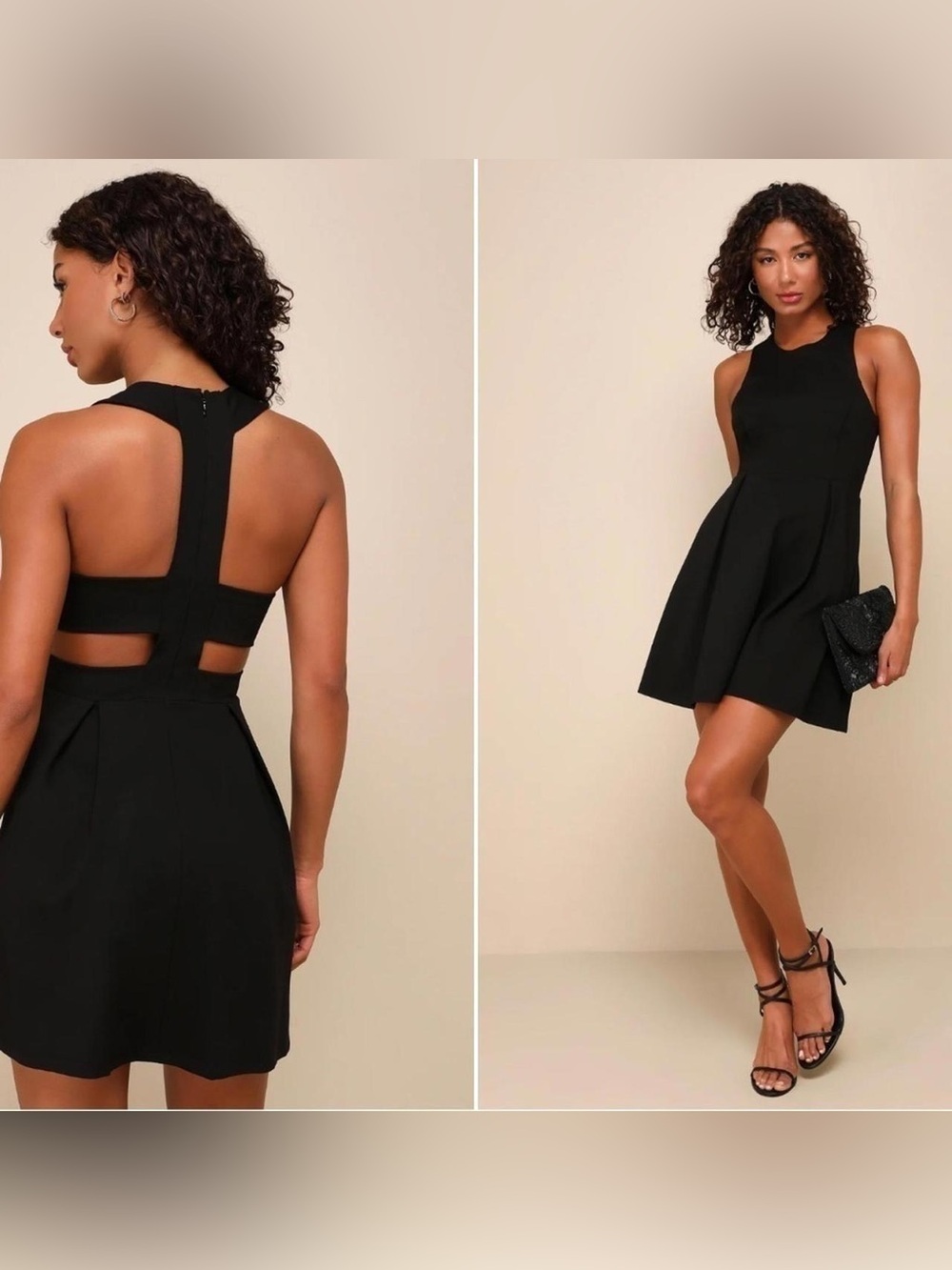 Lulu's Black Cutout Fit & Flare Mini Dress